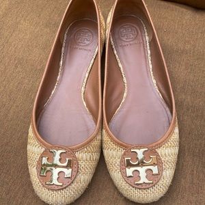 Tory Burch Laura Rafia Ballet Slippers